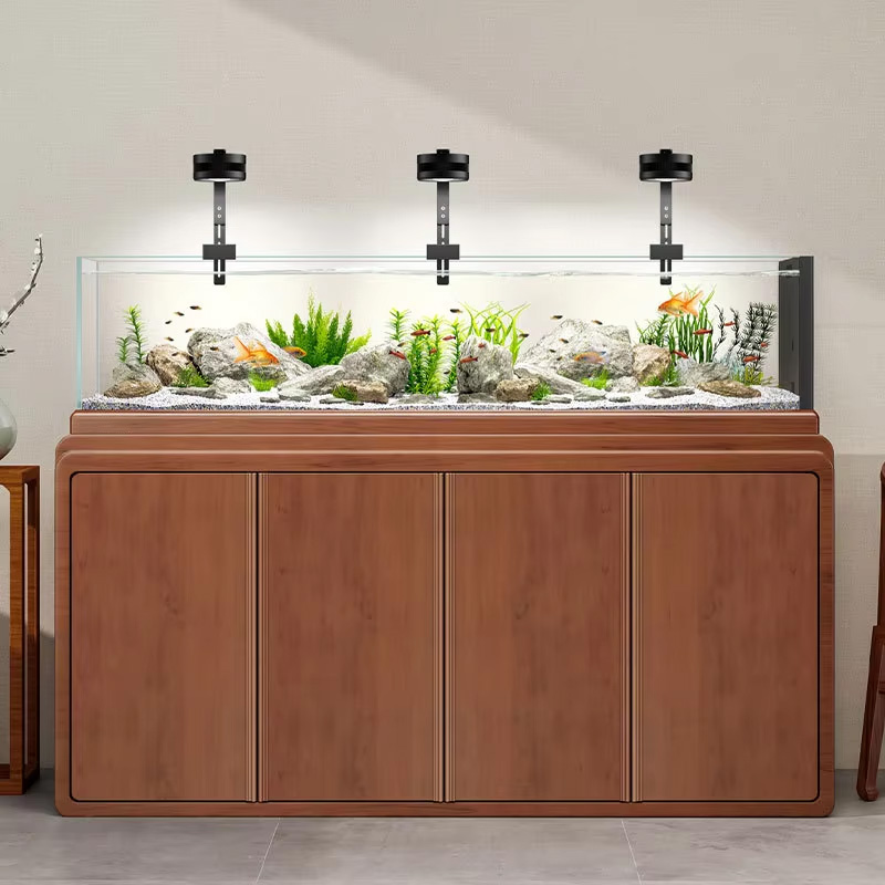 Smart Home Living Room - Luxury Modern Large Fish Tank Aluminum