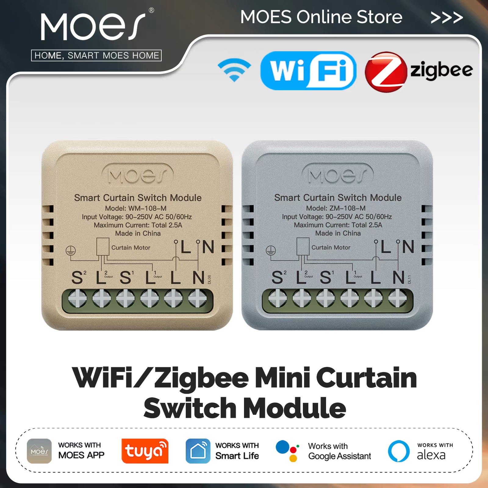Smart Home Miniature - MOES Tuya WiFi/ZigBee Smart Curtain Switch