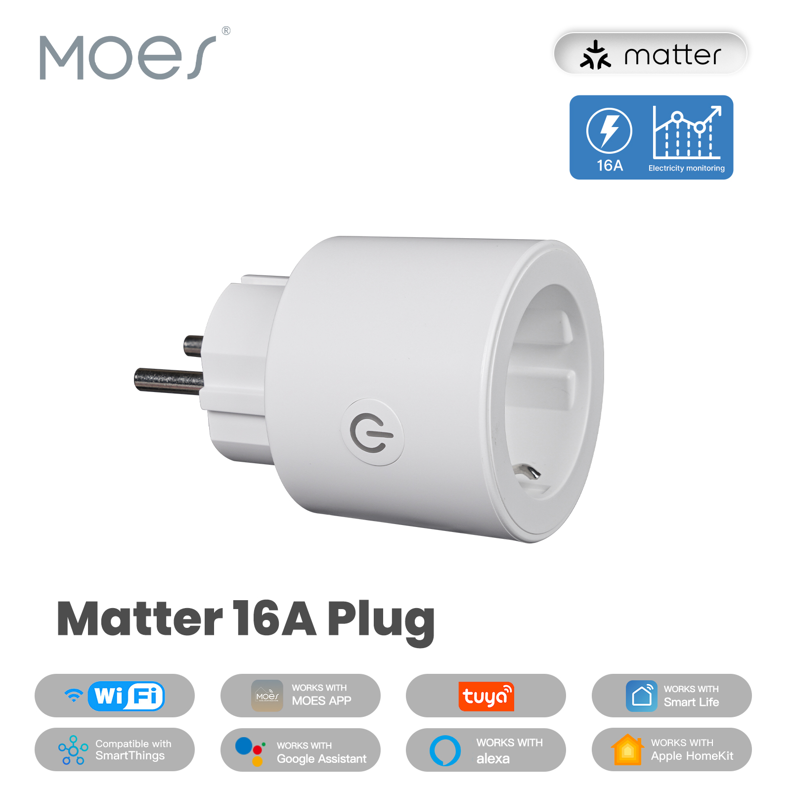 MOES Smart EU/US/UK Plug Matte - Smart Home Living Room incelemesi ve fiyatı
