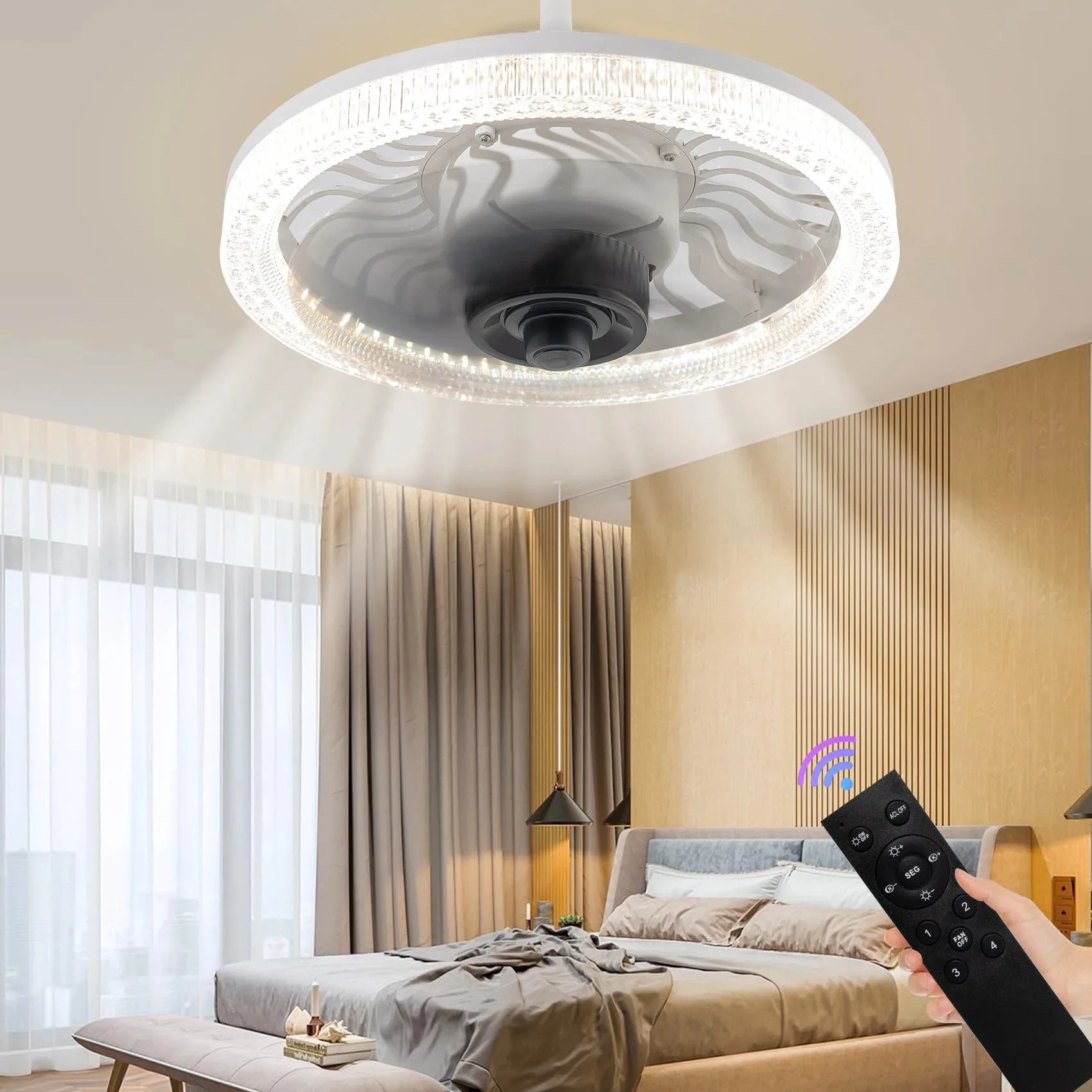 Smart LED Ceiling Fan Light wi - Smart Home Living Room incelemesi ve fiyatı