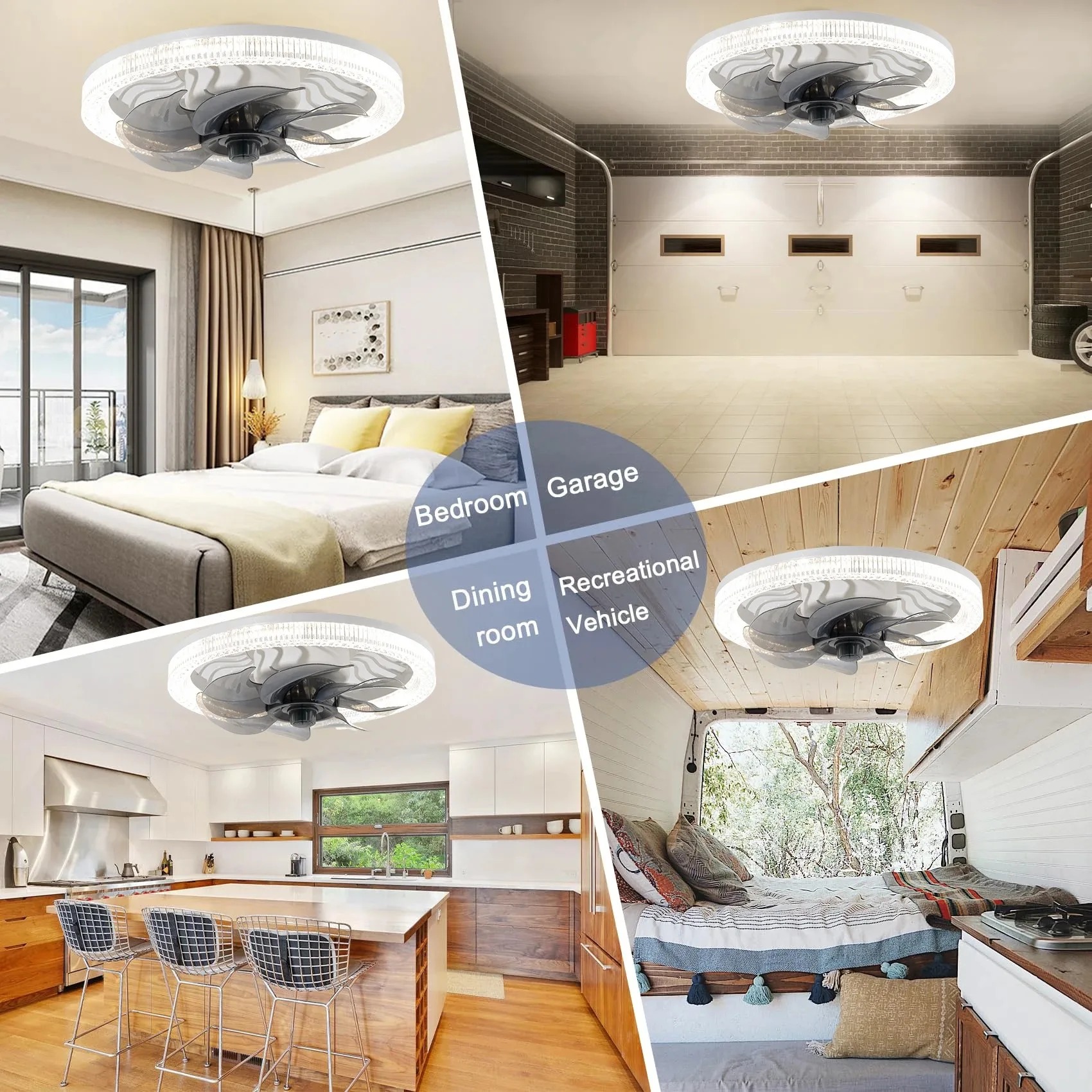 Smart LED Ceiling Fan Light wi - Smart Home Living Room incelemesi ve fiyatı