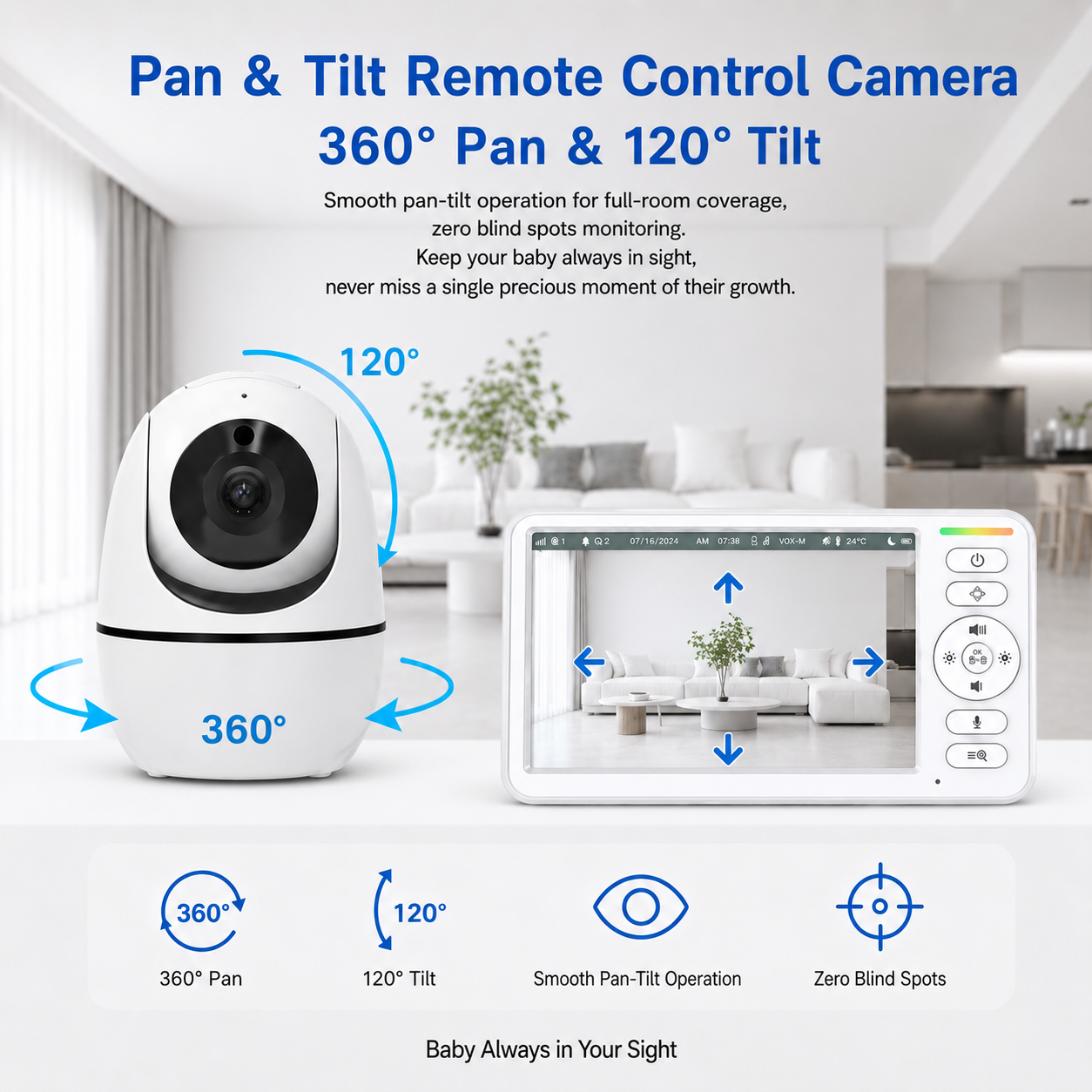 5 Inch Baby Monitor with PTZ C - Smart Home Europe incelemesi ve fiyatı