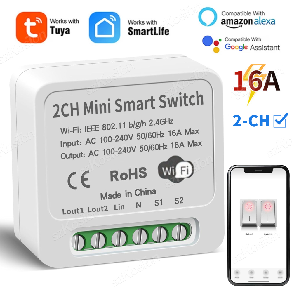 16A Tuya WiFi Smart Switch Mod - Smart Home Diy incelemesi ve fiyatı