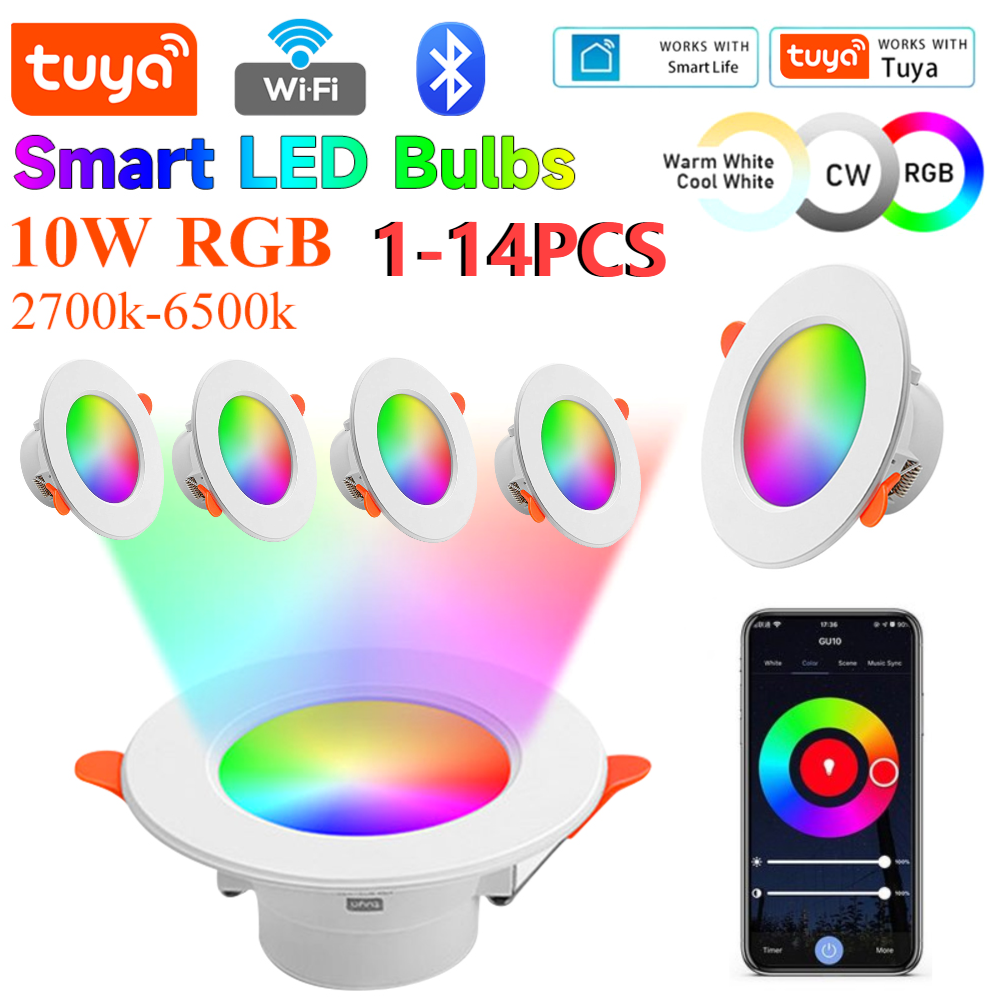 1-14PCS 10W Smart LED Downligh - Smart Home Living Room incelemesi ve fiyatı